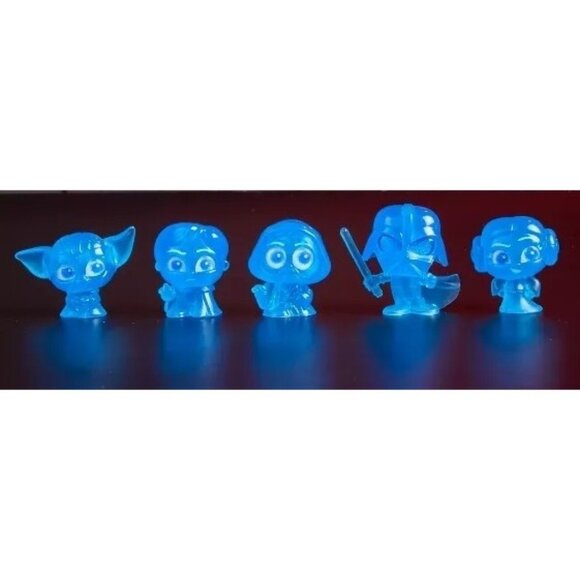 Star Wars Disney Doorables Hologram Collector‎ Set Exclusive Blacklight GLOW NEW - Picture 2 of 13